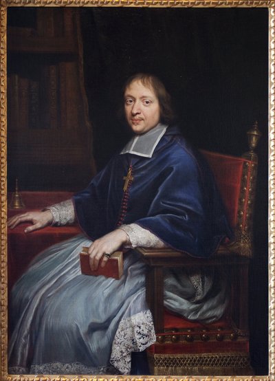 Retrato de Jacques Benigne (Jacques-Benigne) Bossuet (1627-1704), durante su primer nombramiento como obispo de Condom (Gers), en su biblioteca. Pintura de Pierre Mignard (1612-1695), óleo sobre lienzo de Pierre Mignard