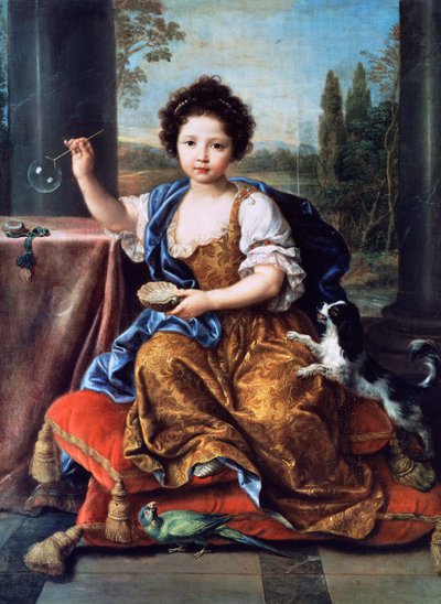 Retrato de Louise Marie Anne de Bourbon o Mademoiselle de Tours (1674-1681), pintura de Pierre Mignard (1612-1695), óleo sobre lienzo de Pierre Mignard