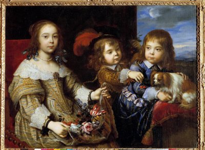 Los hijos del Duque de Bouillon (Pintura de Pierre Mignard, 1612-1695) 1647. Honolulu, Academia de Artes de Pierre Mignard