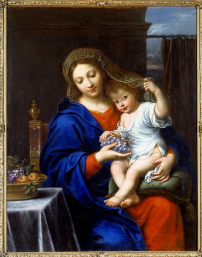 La Virgen tiene el racimo Pintura de Pierre Mignard (1612-1695) 1640 de Pierre Mignard