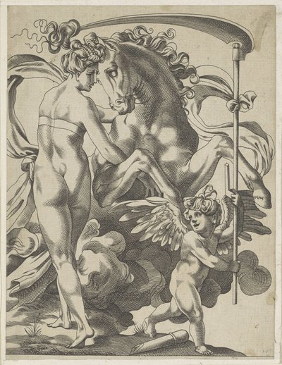 Saturno y la ninfa Philyra de Pierre Milan