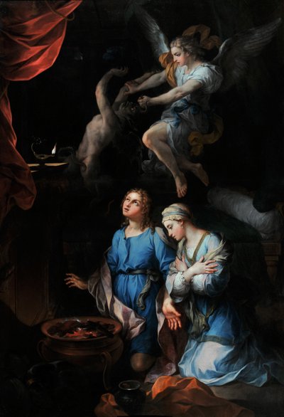 Historia de Tobías "Primera noche de bodas de Tobías y Sarra (Sarah, Sara)" de Pierre Parrocel