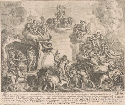 La Prima Macchina para la Chinea de 1738: Alegoría de la Providencia Real de Pierre Parrocel