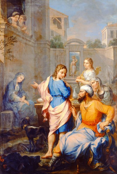 Tobías pidiendo la mano de Sarah, hija de Raguel de Pierre Parrocel