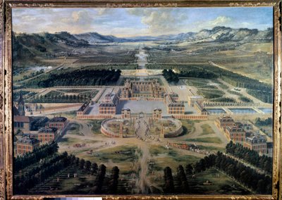 Vista del castillo y los jardines de Versalles, tomada desde la avenida de París en 1668 (óleo sobre lienzo) de Pierre Patel