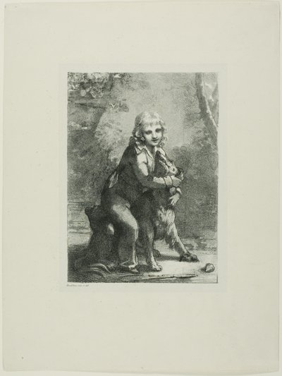 Niño con perro de Pierre Paul Prud