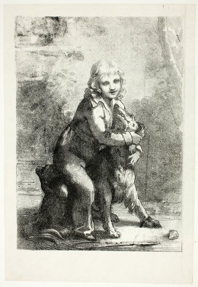Niño con perro de Pierre Paul Prud