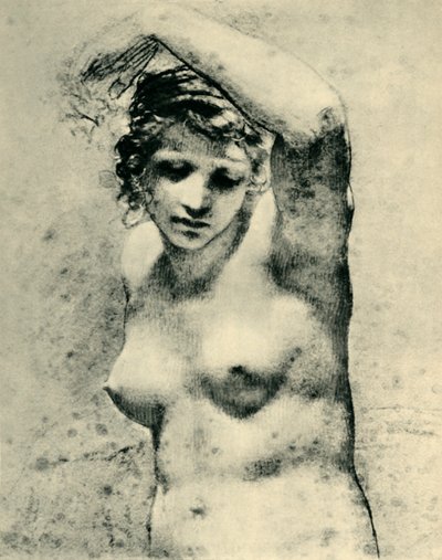 Desnudo femenino levantando un brazo, c. 1800, 