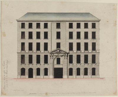 Fachada del Mont-de-Piété en la calle Blancs-Manteaux de Pierre Payen