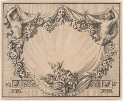 Un cartucho con máscaras de teatro de Pierre Philippe Choffard