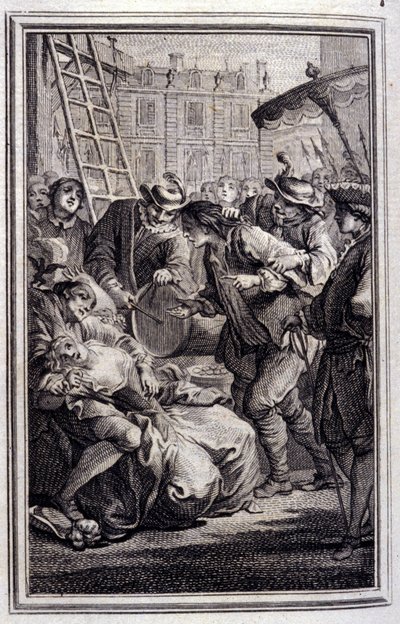 Belphegor. En “Cuentos y nuevas en verso” de Jean La Fontaine. 1776. Ilustración por P.P. Choffard. de Pierre Philippe Choffard