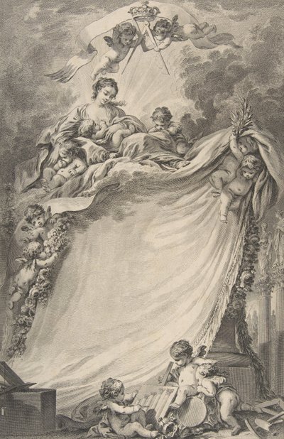 Diploma de los masones de Burdeos, después de François Boucher de Pierre Philippe Choffard