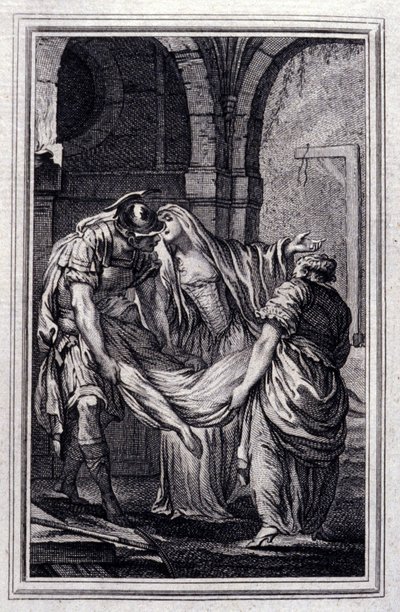 La Matrona de Éfeso - en Cuentos y nuevas en verso de Jean La Fontaine. 1776. Ilustración de P.P. Choffard de Pierre Philippe Choffard