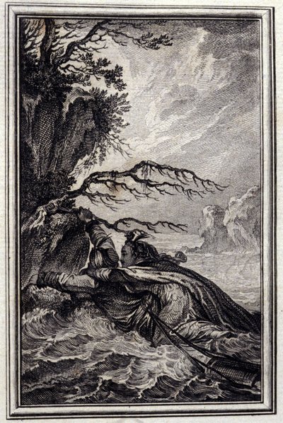 La prometida del rey de Garbe - en “Cuentos y nuevas en verso” de Jean La Fontaine. 1776. Ilustración de P.P. Choffard de Pierre Philippe Choffard