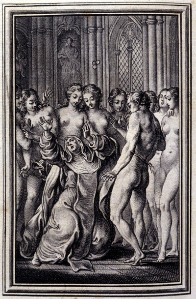 Le Glouches. En “Cuentos y nuevas en verso” de Jean La Fontaine. 1776. Ilustración por P.P. Choffard. de Pierre Philippe Choffard