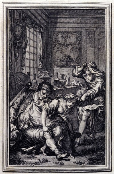 Le bat - en “Cuentos y nuevas en verso” de Jean La Fontaine. 1776. Ilustración de P.P. Choffard de Pierre Philippe Choffard