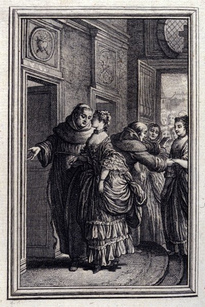 Les Freres de Catalunya - en “Cuentos y nuevas en verso” de Jean La Fontaine. 1776. Ilustración de P.P. Choffard de Pierre Philippe Choffard