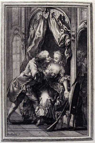 Les quiproquos - en “Cuentos y nuevas en verso” de Jean La Fontaine. 1776. Ilustración de P.P. Choffard de Pierre Philippe Choffard