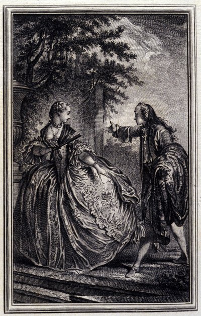 Nicaise - en "Cuentos y nuevas en verso" de Jean La Fontaine. 1776. Ilustración de P.P. Choffard de Pierre Philippe Choffard