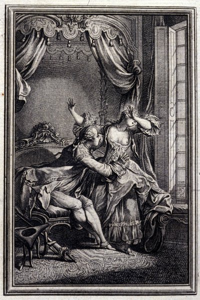 Richard Minulto - en “Cuentos y nuevas en verso” de Jean La Fontaine. 1776. Ilustración de P.P. Choffard de Pierre Philippe Choffard
