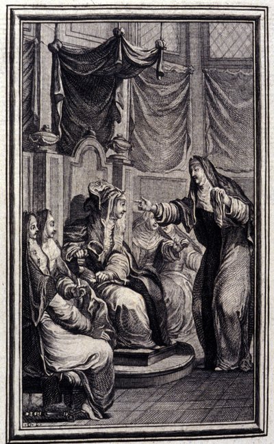 El salterio. En “Cuentos y nuevas en verso” de Jean La Fontaine. 1776. Ilustración por P.P. Choffard. de Pierre Philippe Choffard