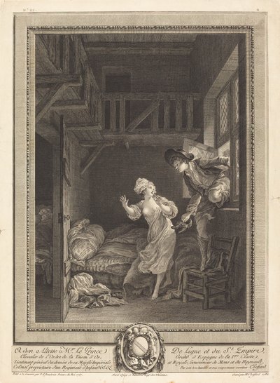 Caminen despacio, hablen bajo de Pierre Philippe Choffard after Pierre Antoine Baudouin
