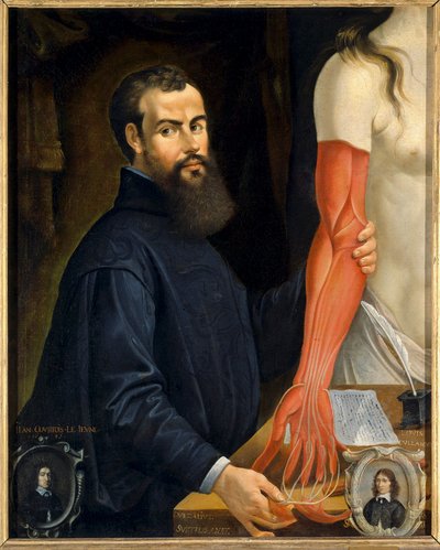 Retrato de André Vesale (Andrea Vesalius o Andries Van Wesel), anatomista y médico de Carlos V (1514-1564) Pintura de Pierre Poncet (1574-1640) de Pierre Poncet
