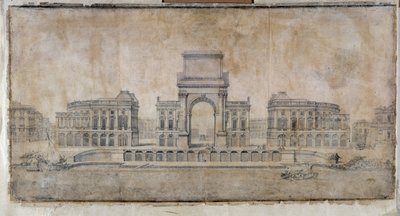 Arquitectura: "Proyecto de Place Royale para Marsella, perspectiva mirando a la ciudad" 1686 de Pierre Puget