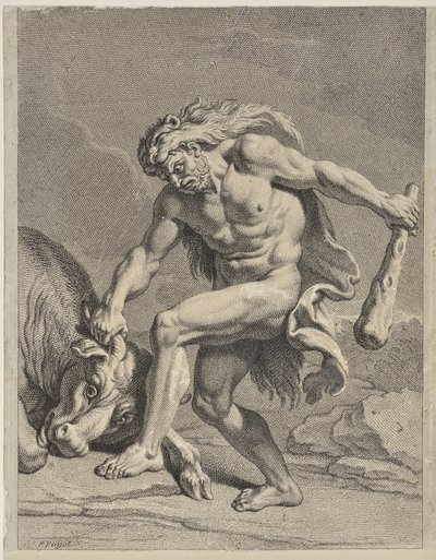 Hércules luchando contra el toro cretense de Pierre Puget