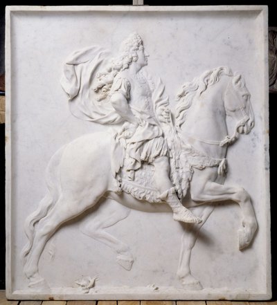 Bajo relieve representando a Luis XIV a caballo de Pierre Puget