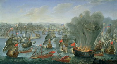 Batalla naval con la flota española de Pierre Puget