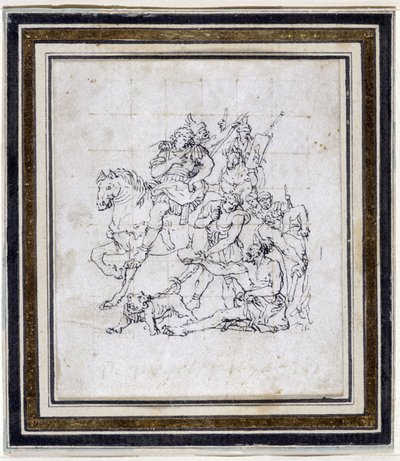 Dibujo preparatorio de Pierre Puget (1620-1694) para “Alejandro y Diógenes” de Pierre Puget
