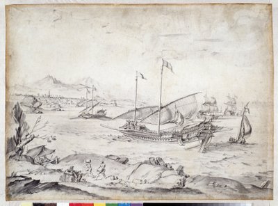 Barcos en el puerto de Marsella de Pierre Puget