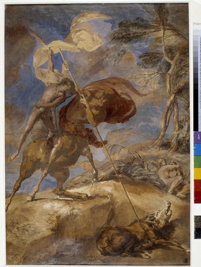 Boceto de "La Educación de Aquiles por el Centauro Quirón" de Pierre Puget