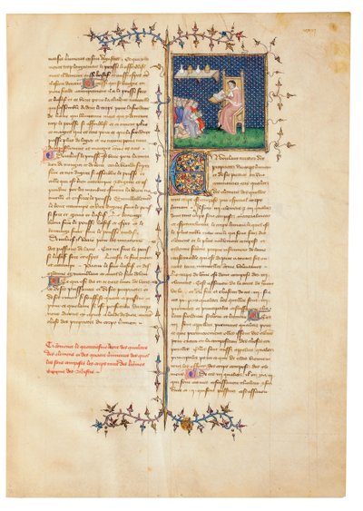 Página de "De Proprietatibus Rerum" de Bartholomeus Anglicus, en la traducción francesa de Jean Corbechon, c.1390 de Pierre Remiet