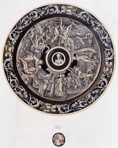 Plato de porcelana del siglo XVI que representa Génesis por Pierre Reymond, Limoges de Pierre Reymond