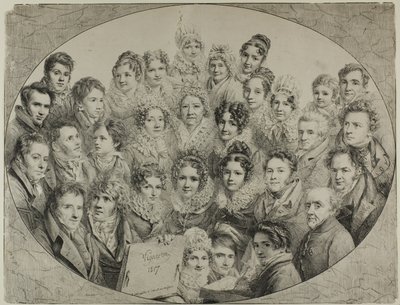 Treinta y un Retratos en un Óvalo de Pierre Roch Vigneron