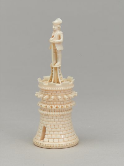 Torre blanca, pieza de ajedrez, India, circa 1820 de Pierre Simon Dequoy