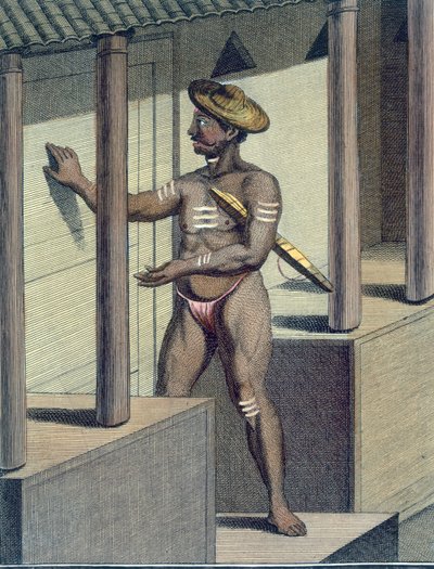 Carépatré Pandaron (devoto religioso votado al silencio), grabado por Poisson, de 