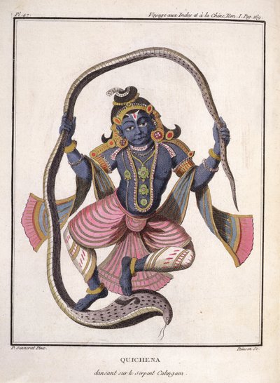 Krishna bailando sobre la Serpiente Kaliya, de 