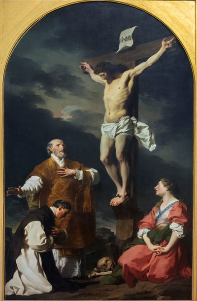 Cristo crucificado con San Eusebio, San Felipe Neri y Santa María Magdalena de Pierre Subleyras
