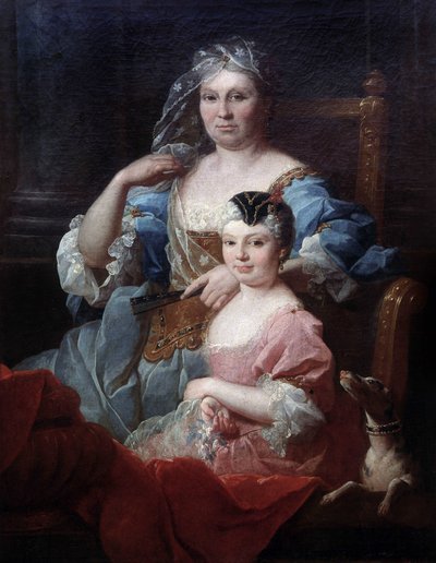 Retrato de Madame Poulhariex y su hija de Pierre Subleyras