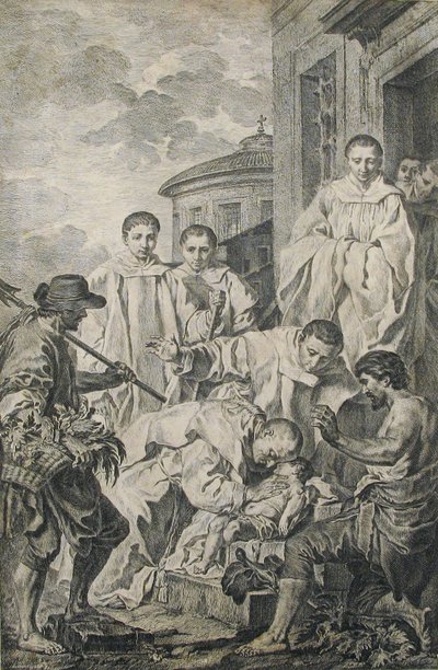 San Benito resucita a un niño, siglo XVIII de Pierre Subleyras