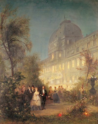 Fiesta vespertina en las Tullerías, 10 de junio de 1867 de Pierre Tetar van Elven