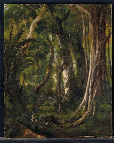 Viajeros en un bosque cubano (óleo sobre tabla) de Pierre Toussaint Frédéric Mialhe