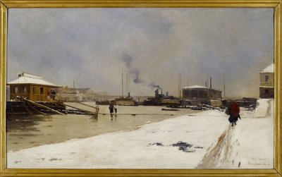 El puerto bajo del puente de Tolbiac durante la crecida de Pierre Vauthier