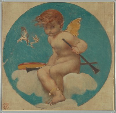 Estudio para medallón con putto sosteniendo atributos de la música de Pierre Victor Galland