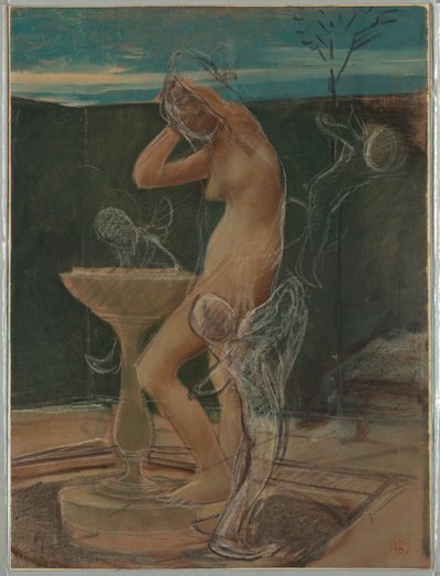 Estudio de una mujer en su baño de Pierre Victor Galland