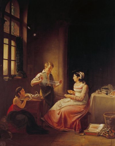 Interior de una casa en Macon de Pierre Victor Olagnon
