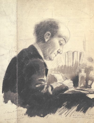 Retrato de Max Jacob (1876-1944) 1917 (lápiz y gouache) de Pierre de Belay